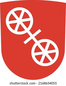 Official coat of arms vector illustration of the German regional capital city of MAINZ, GERMANY