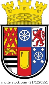 Official coat of arms vector illustration of the German regional city of MÜLHEIM AN DER RUHR, GERMANY