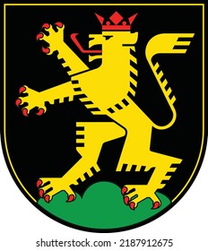 Ilustración vectorial oficial del escudo de armas de la capital regional alemana de HEIDELBERG, ALEMANIA