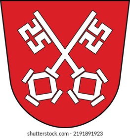 Official coat of arms vector illustration of the German regional capital city of REGENSBURG, GERMANY