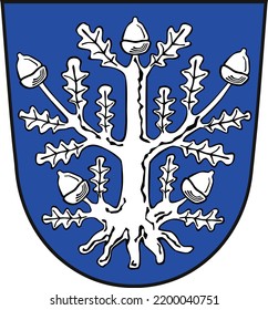Official coat of arms vector illustration of the German regional capital city of OFFENBACH AM MAIN, GERMANY