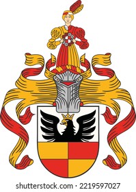 Official coat of arms vector illustration of the German regional capital city of HILDESHEIM, GERMANY