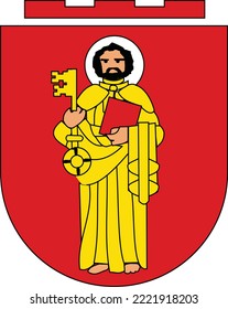 Official coat of arms vector illustration of the German regional capital city of TRIER, GERMANY