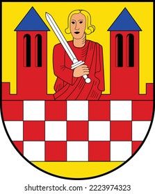Offizielles Wappen, Vektorgrafik der deutschen Landeshauptstadt ISERLOHN, DEUTSCHLAND