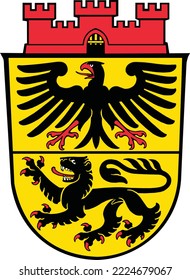 Offizielles Wappen, Vektorgrafik der deutschen Landeshauptstadt DÜREN, DEUTSCHLAND