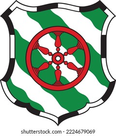 Ilustración vectorial oficial del escudo de armas de la capital regional alemana de GÜTERSLOH, ALEMANIA