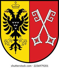 Ilustración vectorial oficial del escudo de armas de la ciudad alemana de MINDEN, ALEMANIA