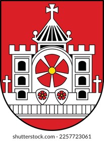 Official coat of arms vector illustration of the German town of DETMOLD, GERMANY