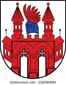Offizielles Wappen, Vektorgrafik der deutschen Stadt NEUBRANDENBURG, DEUTSCHLAND