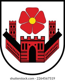 Official coat of arms vector illustration of the German town of LIPPSTADT, GERMANY