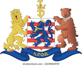Ilustración vectorial oficial del escudo de armas de la ciudad belga de BRUGES, BÉLGICA