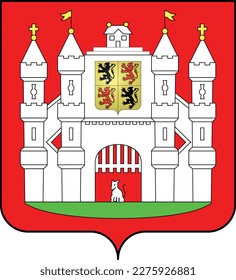 Official coat of arms vector illustration of the Belgian city of MONS, BELGIUM