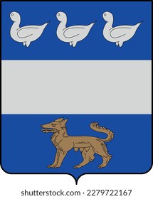 Catálogo oficial del escudo de armas de la ciudad belga de LA LOUVIÈRE, BÉLGICA