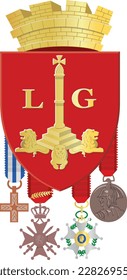 Official coat of arms vector illustration of the Belgian city of LIÈGE, BELGIUM