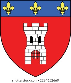 Official coat of arms vector illustration of the Belgian city of TOURNAI, BELGIUM