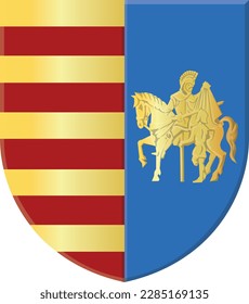 Official coat of arms vector illustration of the Belgian city of GENK, BELGIUM
