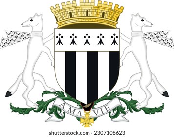 Official coat of arms vector illustration of the French city of RENNES, FRANCE