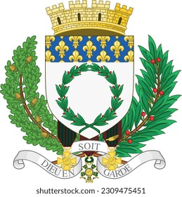 Ilustración vectorial oficial del escudo de armas de la ciudad francesa de REIMS, FRANCIA