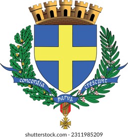 Official coat of arms vector illustration of the French city of TOULON, FRANCE