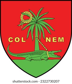 Official coat of arms vector illustration of the French city of NÎMES, FRANCE