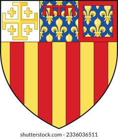 Official coat of arms vector illustration of the French city of AIX-EN-PROVENCE, FRANCE