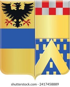 Official coat of arms vector illustration of the Belgian city of DILBEEK, BELGIUM