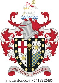 Official coat of arms vector illustration of the English administrative local authority district of the BOROUGH OF LAMBETH, LONDON