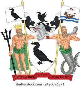 Catálogo oficial del escudo de armas del distrito administrativo de la administración local inglesa del METROPOLITAN BOROUGH OF LIVERPOOL, MERSEYSIDE