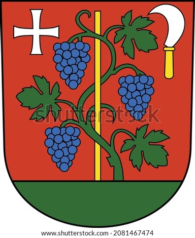 Official coat of arms vector illustration of the quarter Höngg Neighborhood of the Swiss regional capital city of Zurich, Switzerland