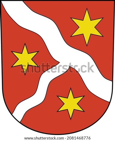 Official coat of arms vector illustration of the quarter Seebach Neighborhood of the Swiss regional capital city of Zurich, Switzerland