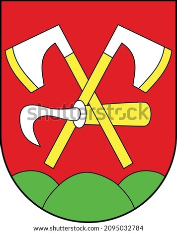 Official coat of arms vector illustration of the Vingelz District of Swiss regional capital city of Biel-Bienne, Switzerland