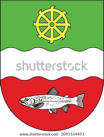 Official coat of arms vector illustration of the Swiss regional capital city of Vernier, Switzerland