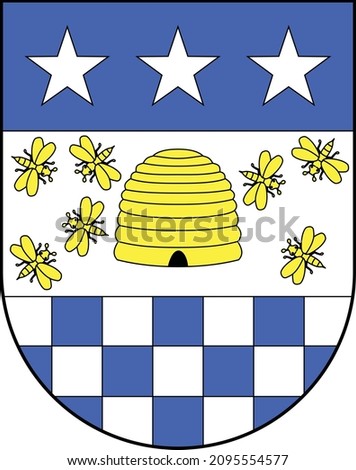 Official coat of arms vector illustration of the Swiss regional capital city of La Chaux-de-Fonds, Switzerland