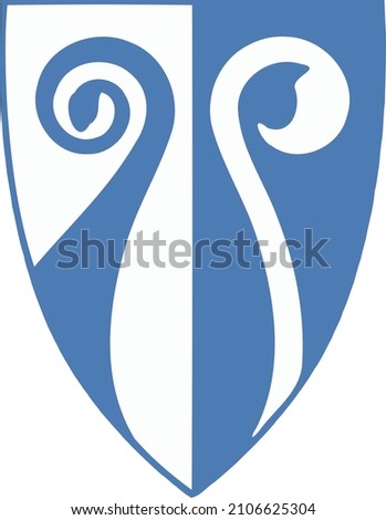 Official coat of arms vector illustration of the Norwegian regional capital city of TØNSBERG, NORWAY