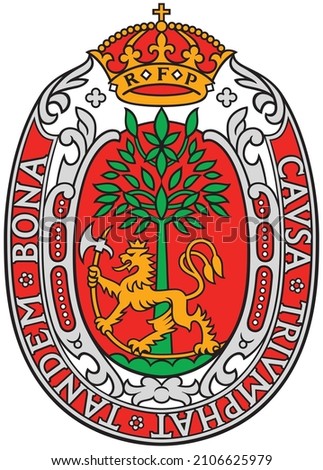 Official coat of arms vector illustration of the Norwegian regional capital city of KRISTIANSAND, NORWAY