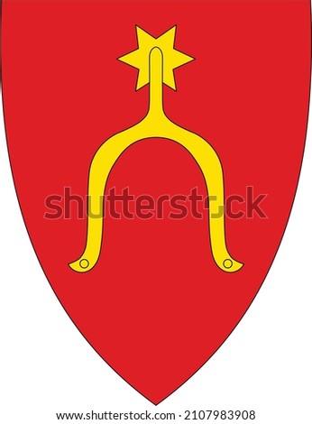 Official coat of arms vector illustration of the Norwegian regional capital city of MOSS, NORWAY