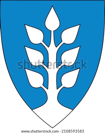 Official coat of arms vector illustration of the Norwegian regional capital city of LARVIK, NORWAY