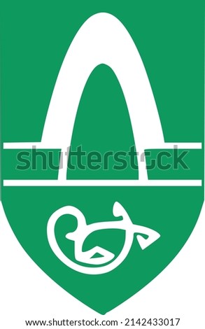 Official coat of arms vector illustration of the Icelandic regional capital city of KÓPAVOGUR, ICELAND