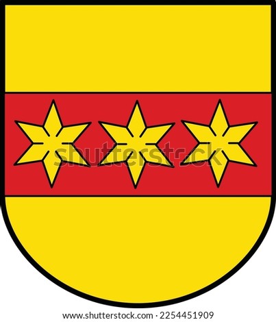 Official coat of arms vector illustration of the German town of RHEINE, GERMANY
