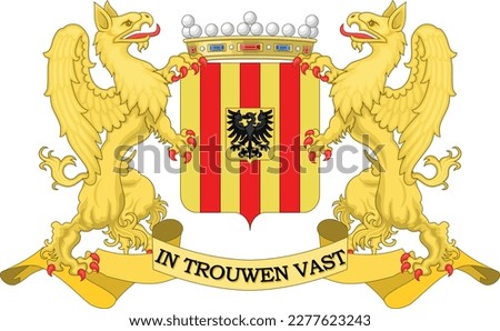 Official coat of arms vector illustration of the Belgian city of MECHELEN, BELGIUM