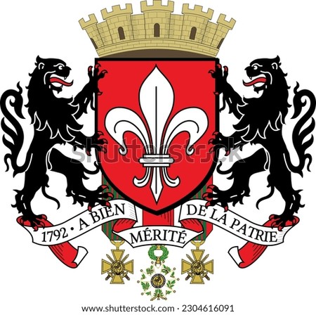 Official coat of arms vector illustration of the French city of LILLE, FRANCE