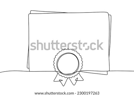 Official confirmation of the quality of the services provided. Accreditation. Document. World Accreditation Day. One line drawing for different uses. Vector illustration.