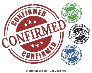 Conjunto de Carimbos de Confirmação Oficial, Grunge Rubber Confirmed Label Pack