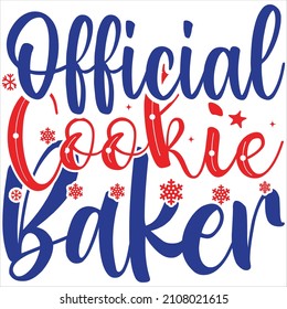 Official cookie baker, t-shirt design and vector file.