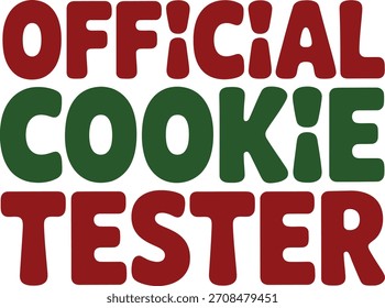 Texto oficial del probador de cookies en letras en negrita rojas y verdes tipografía