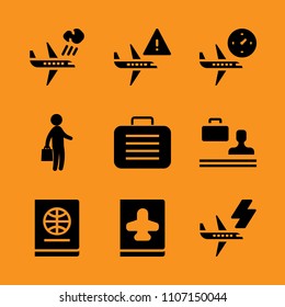 official, cover, with and boarding icon set. Vector illustration for web and design.