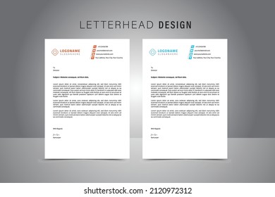 Official creative clean minimalistic simple business Letterhead template design free download