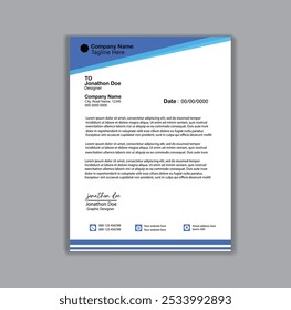 Official creative clean minimalistic simple business Letterhead template design 