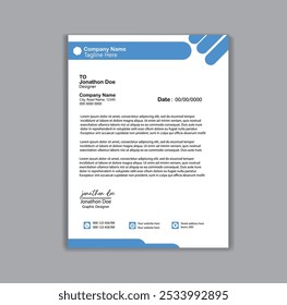 Official creative clean minimalistic simple business Letterhead template design 