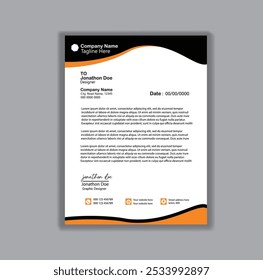 Official creative clean minimalistic simple business Letterhead template design 